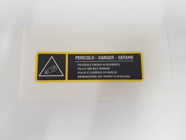 Engine Bay Sticker -  'danger pulley belts' - 12855480