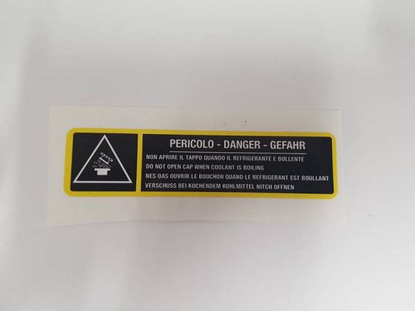Engine Bay Sticker -  'danger hot pressurised coolant'