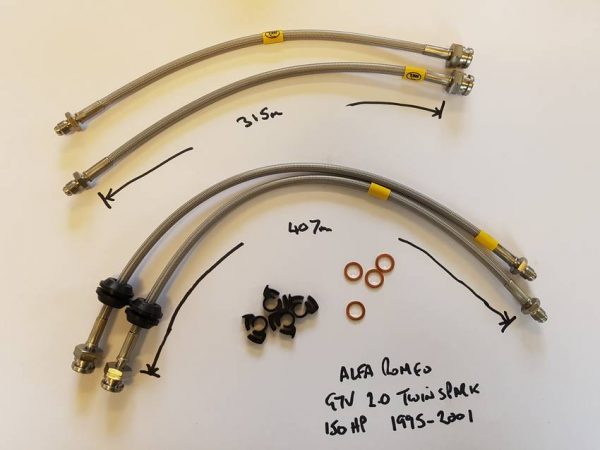 Alfa Romeo GTV/Spider (916) 2.0 Twinspark 150BHP Stainless Steel Brake Line Kit (1995-2001)