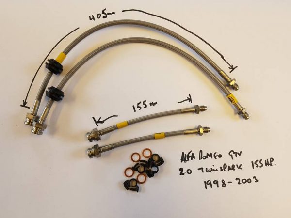 Alfa Romeo GTV/Spider (916) 2.0 Twinspark 155BHP Stainless Steel Brake Line Kit (1998-2003)