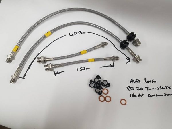 Alfa Romeo GTV/Spider (916) 2.0 Twinspark 150BHP Stainless Steel Brake Line Kit (2001-2005)