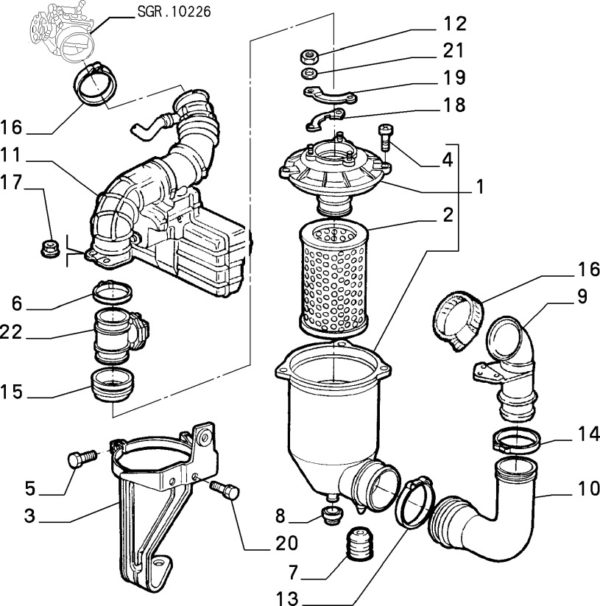 Alfa Romeo 145/146, 155, GTV/Spider Lower Radiator Mounting + Air Filter Housing Support Rubber - Image 3