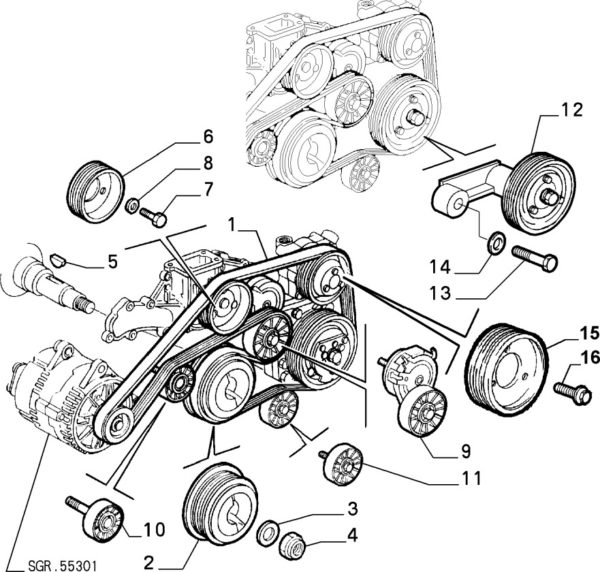 Alfa Romeo V6 Busso Crankshaft Pulley Nut - Image 2