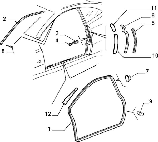 Alfa Romeo GTV (916) RH Upper Door Seal - Image 2