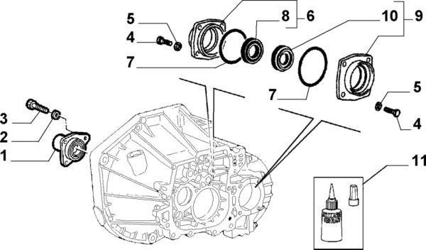 Alfa Romeo GTV/Spider (916) V6 Gearbox Main Shaft Cover Seal Set - Image 3