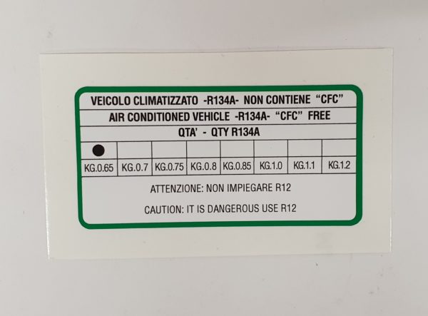 Alfa Romeo GTV/Spider (916) Phase 1 Air Con Sticker