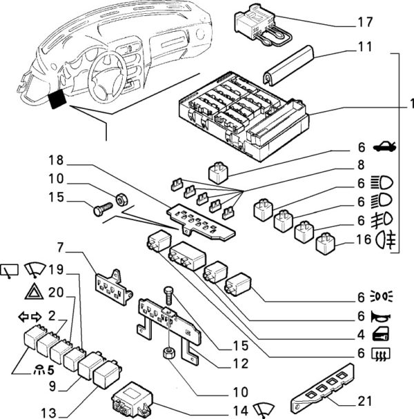 Alfa Romeo GTV/Spider Under Dash Relay Holder - Image 2