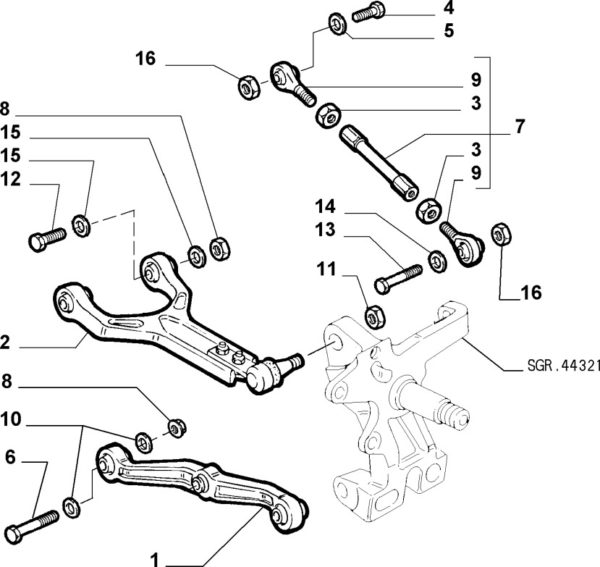 Alfa Romeo GTV/Spider (916) Rear Upper Wishbone Bolt - Image 2