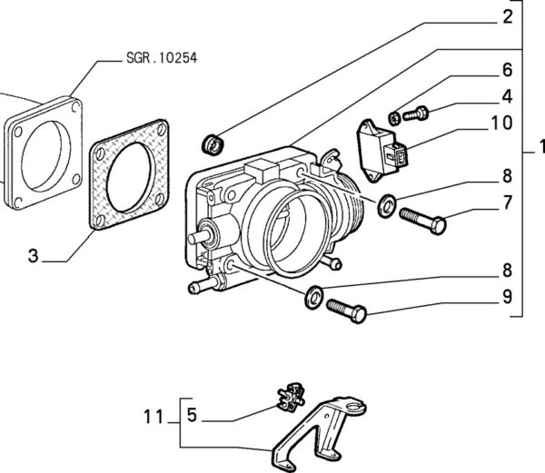 Alfa Romeo V6 12v & 24V Throttle Body Gasket - Image 2