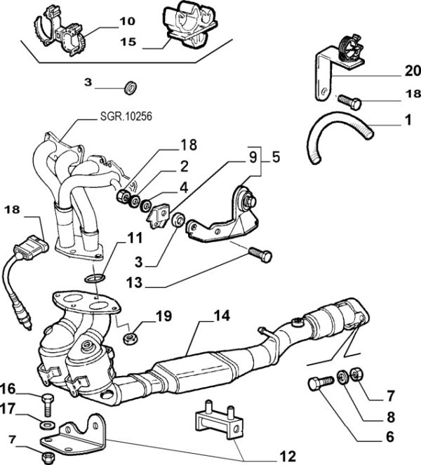 Alfa Romeo GTV/Spider Exhaust Bracket For CF3 Cat - Image 2