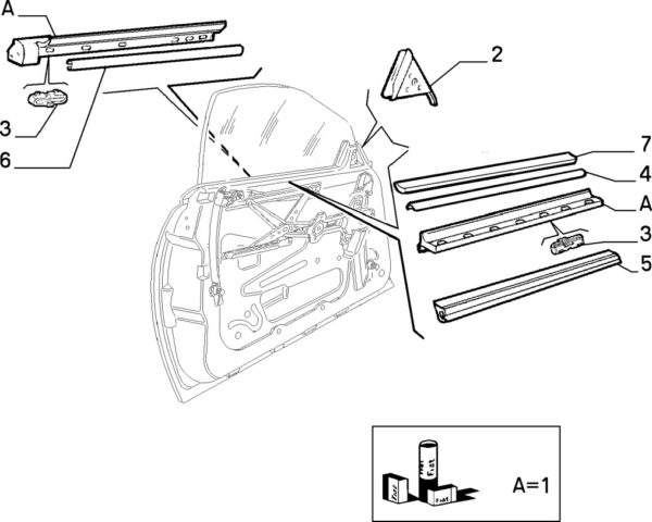 Alfa Romeo Spider RH Door Glass Seal - Image 2