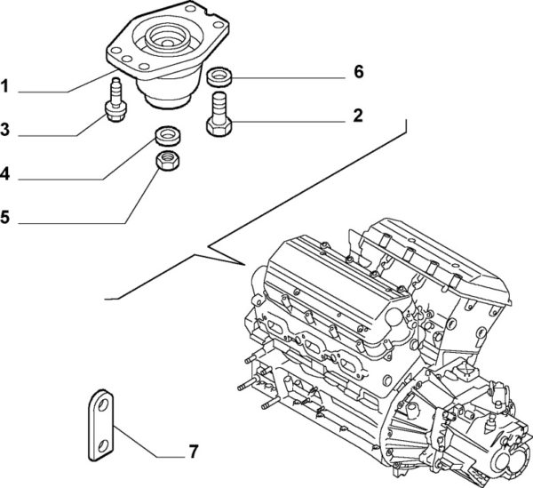 Alfa Romeo 156 V6 Front RH Engine Mount - Image 2