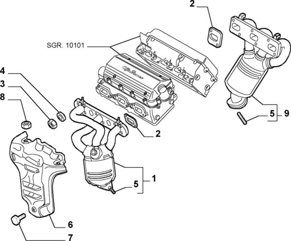 Alfa Romeo GTV/Spider V6 24v Exhaust Gasket - Image 2
