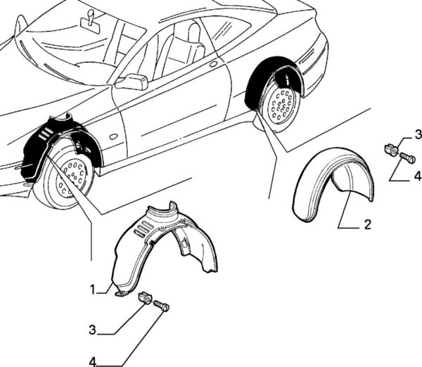 Alfa Romeo GTV/Spider Front RH Wheelarch Liner - Image 2