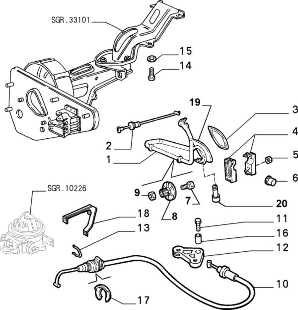 Alfa Romeo GTV/Spider Short Pedal Throttle Cable - Image 2