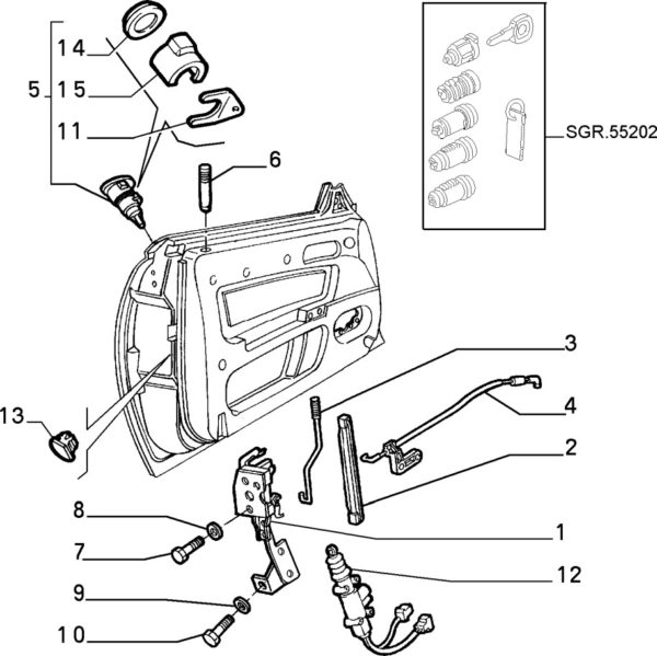 Alfa Romeo GTV/Spider (916) Door Lock Activation Rod - Image 2