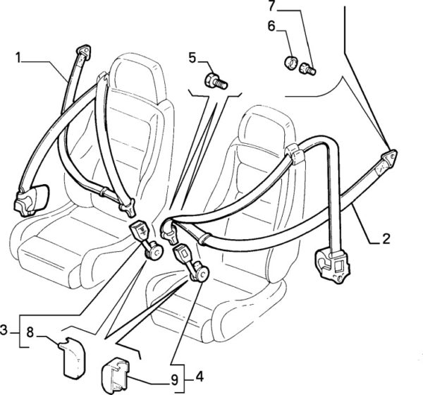 Alfa Romeo Spider Seat Belt - RH - Image 2
