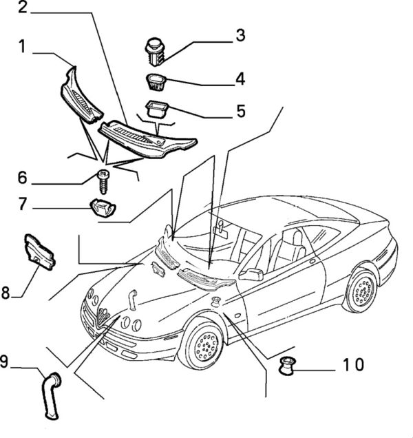 Alfa Romeo GTV/Spider Plastic Scuttle Panels Fixing - Image 3