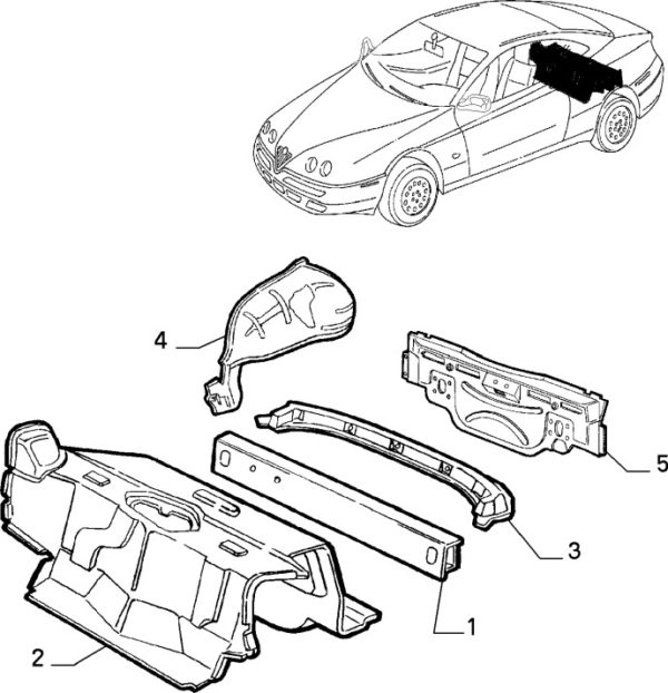 Alfa Romeo GTV/Spider Rear Boot Panel - Image 2