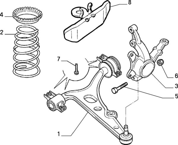 Alfa Romeo GTV/Spider Front Hub Carrier - LH - Image 2