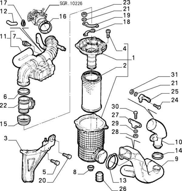 Alfa Romeo GTV/Spider V6 Air Filter Housing Bracket - Image 2