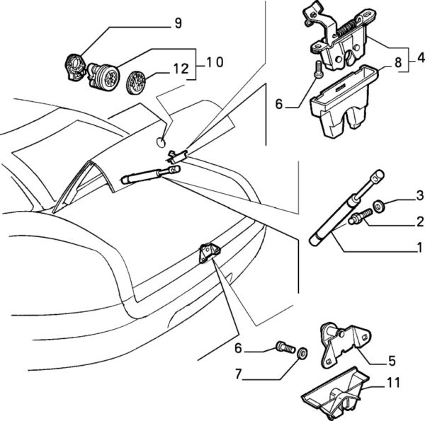 Alfa Romeo GTV/Spider Swivel Boot Badge & Holder - Genuine - Image 4