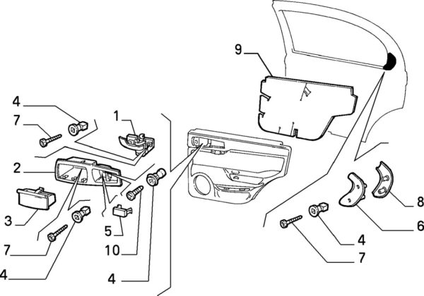 Alfa Romeo 146 Right Hand Door Internal Membrane - Image 2