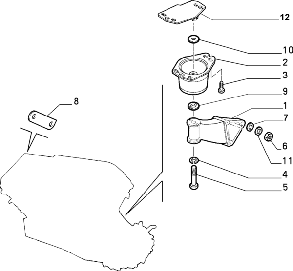 Alfa Romeo GTV/Spider V6 24v Gearbox Mount Bracket - Image 2