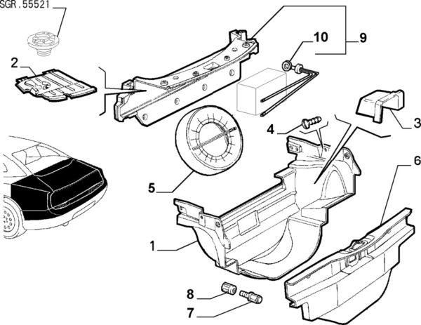 Alfa Romeo/Spider Boot Carpet Finger Nut - Image 2