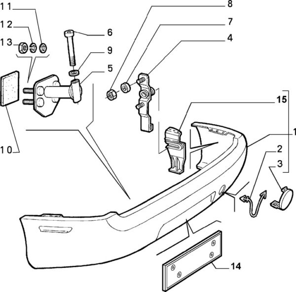 Alfa Romeo GTV/Spider Rear Bumper Number Plate Holder - Australian Spec - Image 2