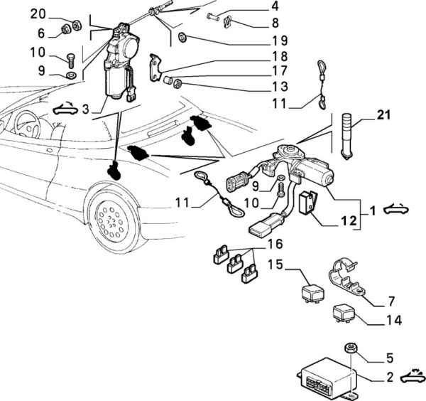 Alfa Romeo Spider (916) Roof/Hood Micro Switch - Image 2