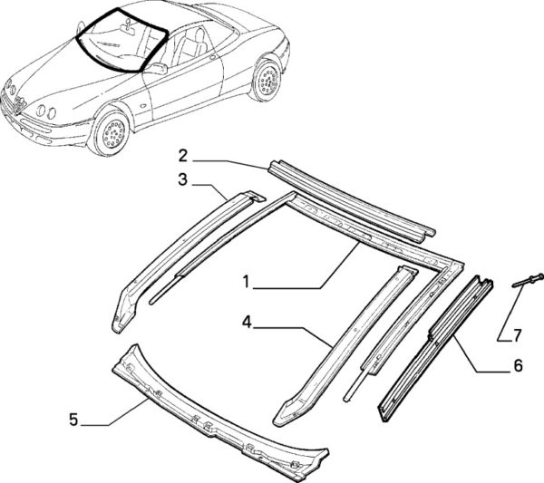 Alfa Romeo Spider Windscreen Side Seal - RH - Image 2