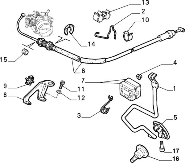 Alfa Romeo GTV/Spider V6 Throttle Cable - 60590912 - Image 2