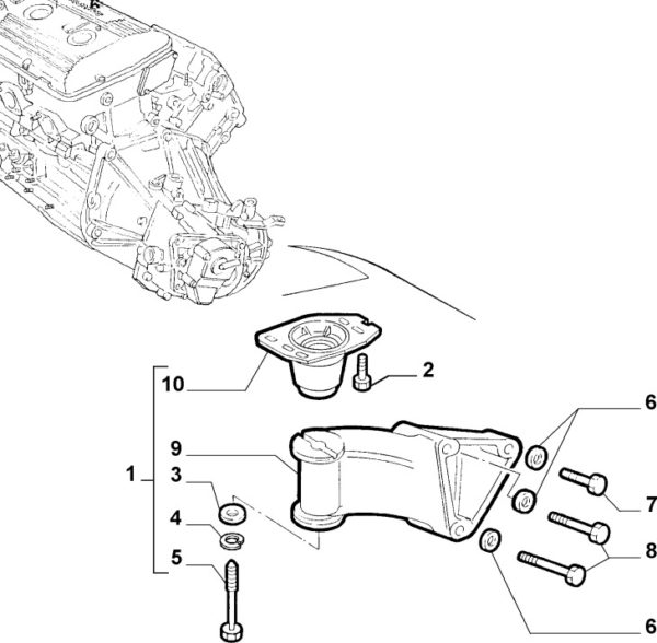 Alfa Romeo 147/156/GT V6 Left Hand Engine/Gearbox Mount - Image 2