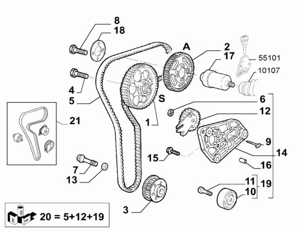 Alfa Romeo GTV/Spider Twinspark Camshaft Timing Belt Pulley - Inlet - Image 2