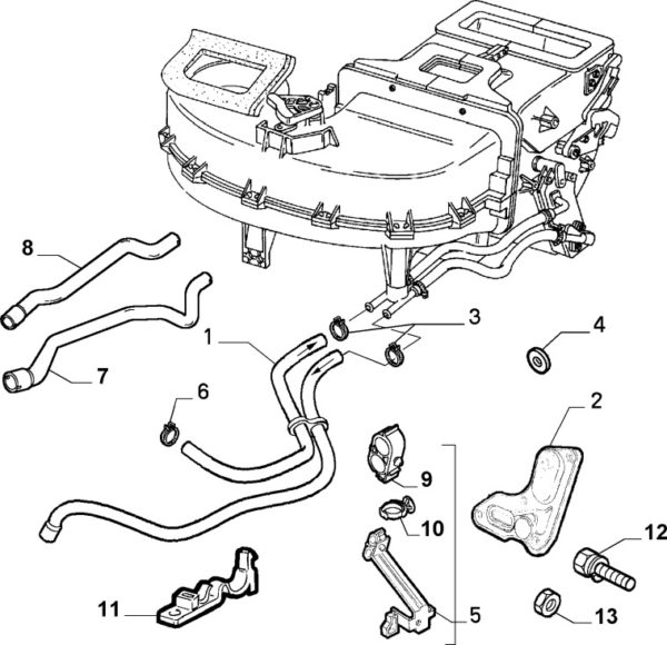 Alfa Romeo GTV & Spider Heater Matrix Hoses - Genuine - Image 2