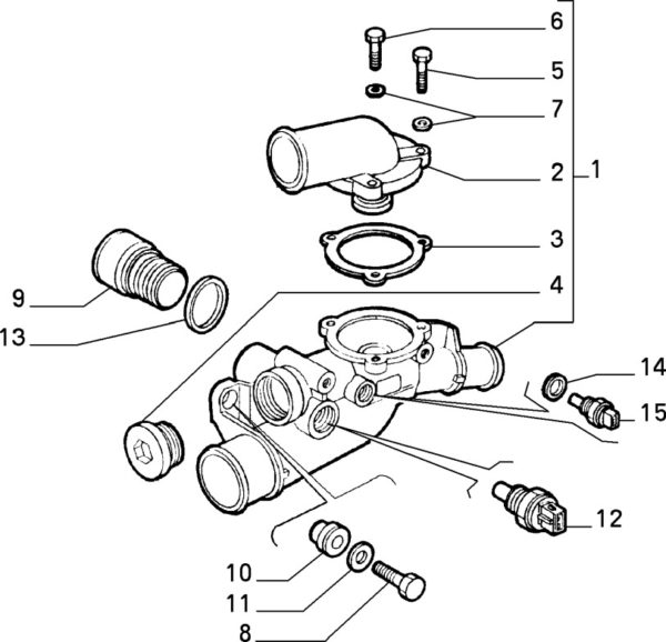 Alfa Romeo 156 V6 2.5 Thermostat Body - Image 3