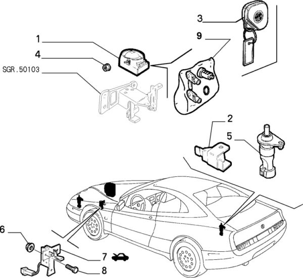 Alfa Romeo GTV/Spider Bonnet Switch - Genuine - Image 2