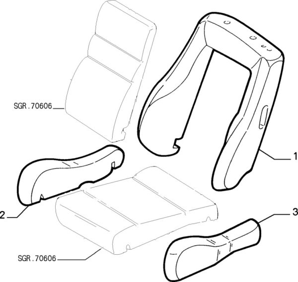 Alfa Romeo GTV/Spider Seat Foam - LH Bolster Foam - Image 2