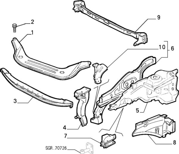 Alfa Romeo GTV/Spider Engine Bay Rear Cross Member - Image 2
