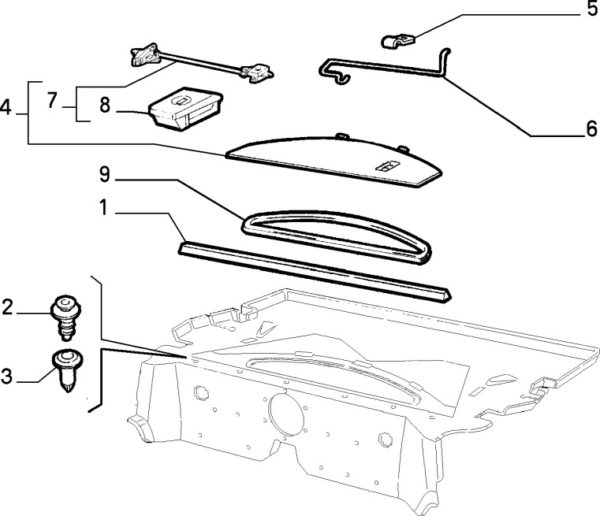 Alfa Romeo Spider Interior Storage Lid Rod - Image 2