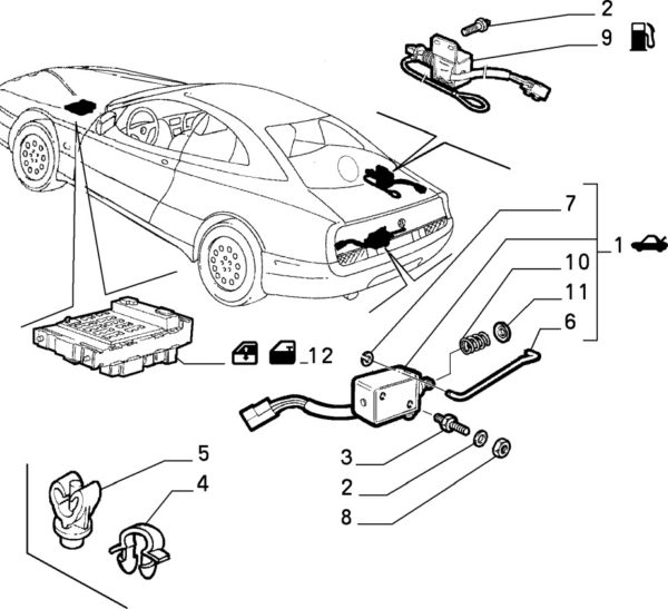 Alfa Romeo GTV/Spider Fuel Flap Release Solenoid - Image 2
