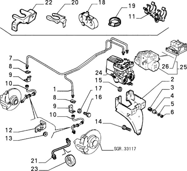 Alfa Romeo GTV/Spider Brake Line - Brembo - Braided Stainless - Image 2