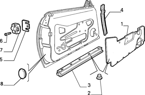 Alfa Romeo Spider Door Location Block Packer & Fixings - Stainless Steel - Image 2