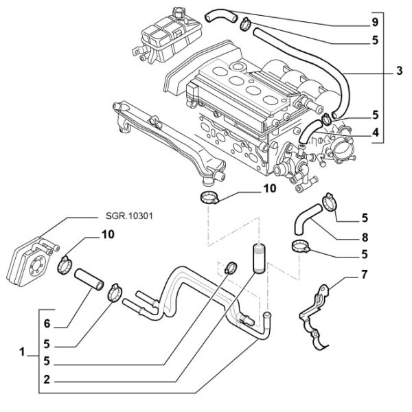 Alfa Romeo GTV/Spider (916) Twinspark & JTS Oil Cooler Bridge Hose - Image 3