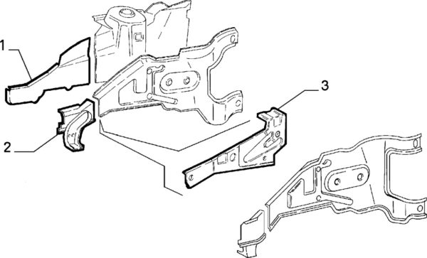 Alfa Romeo GTV/Spider Left Hand Inner Chassis Leg Panel - Image 2