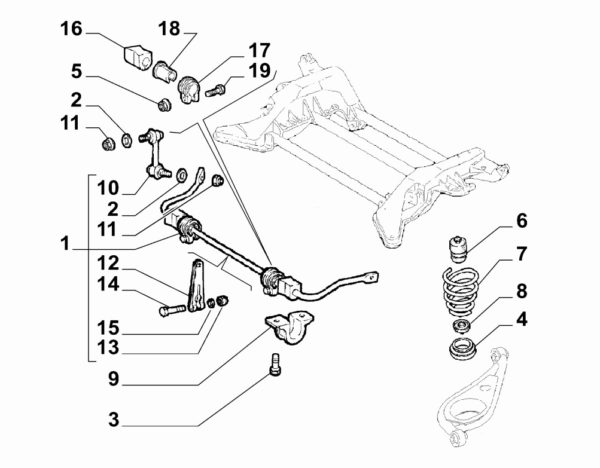 Alfa Romeo GTV/Spider Rear Anti Roll Bar Clamp - Image 2