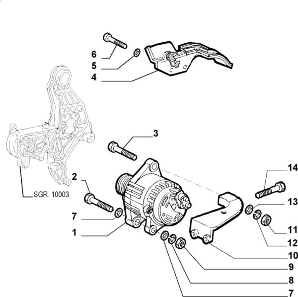 Alfa Romeo GTV/Spider Twinspark Alternator - CF3 & JTS - Genuine - Image 2