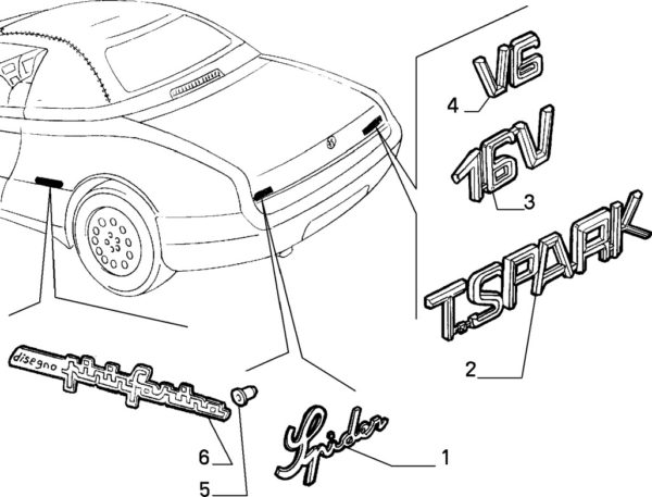 Alfa Romeo GTV/Spider Pininfarina Badge - Early Type - Image 2