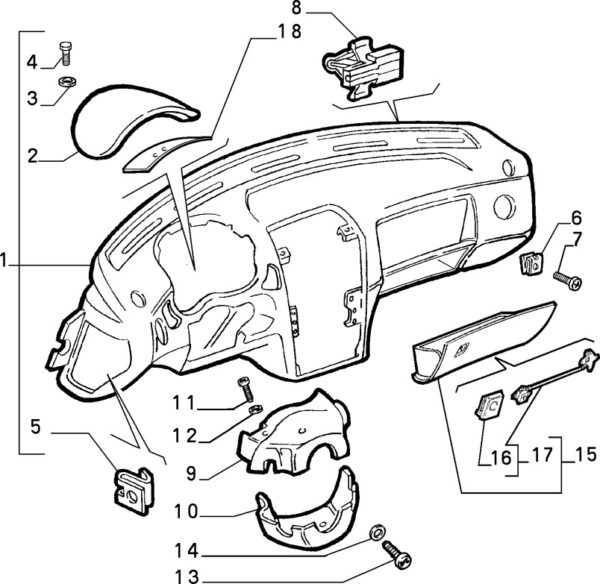 Alfa Romeo GTV/Spider Upper Steering Column Cowl - Image 2
